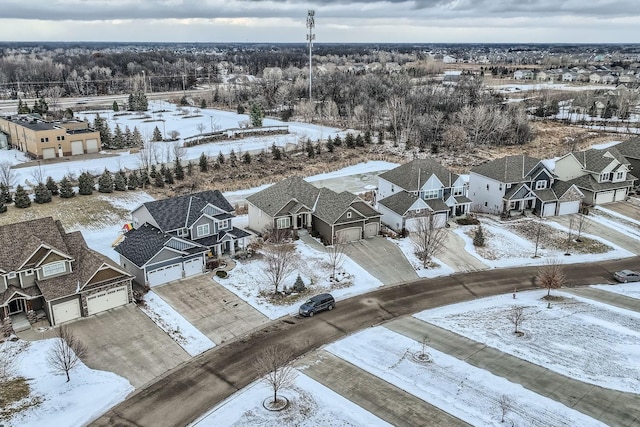 view of snowy aerial view