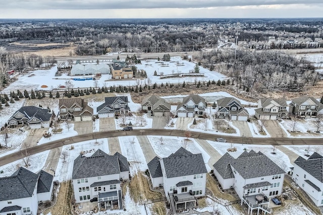 view of snowy aerial view