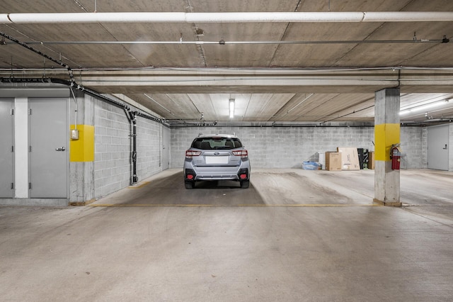 view of garage