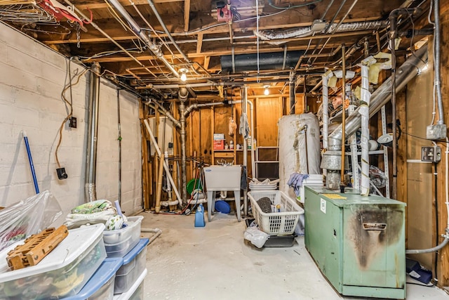 basement with sink