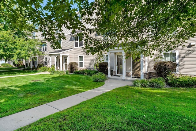 view of front of house with a front yard