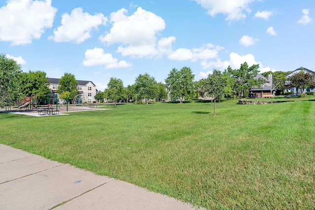 view of yard featuring a playground