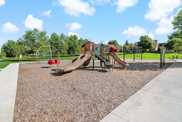 view of playground featuring a yard