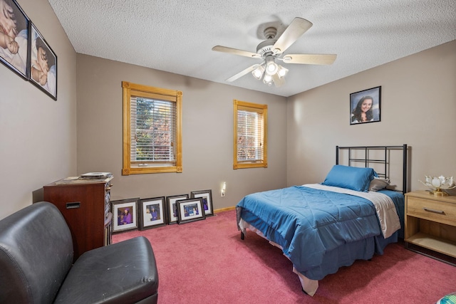 3078 70th St SW, Waverly, MN 55390 - carpeted bedroom with a textured ceiling and a ceiling fan
