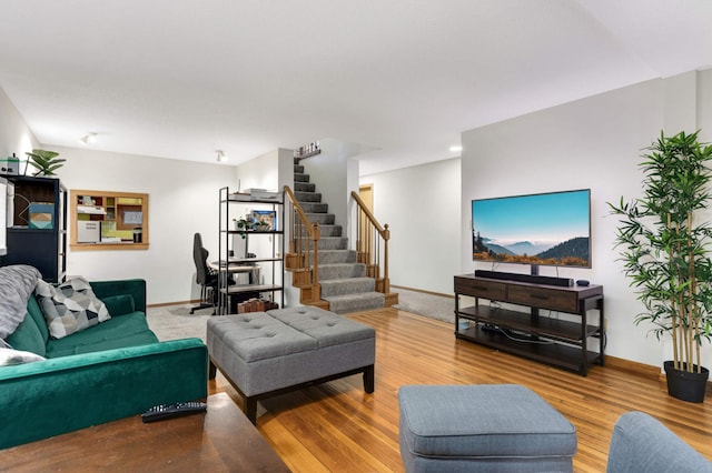 living room featuring wood-type flooring