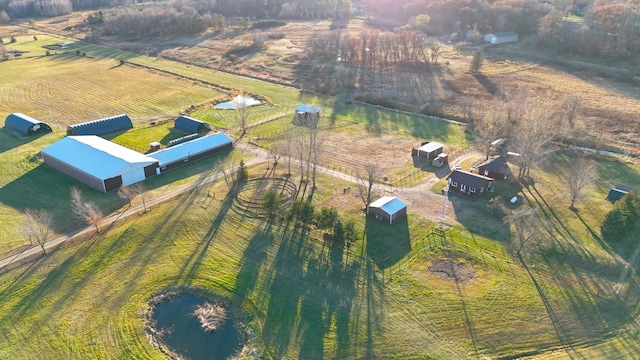 drone / aerial view with a rural view