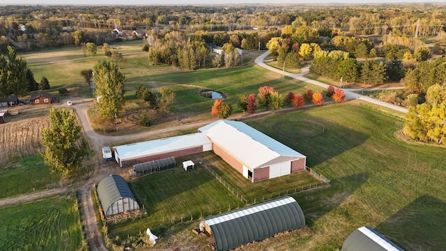 bird's eye view with a rural view