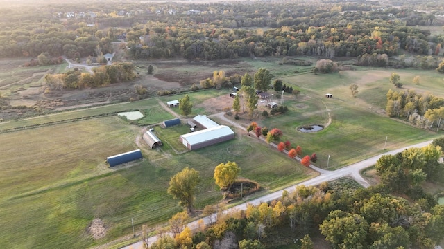 bird's eye view with a rural view