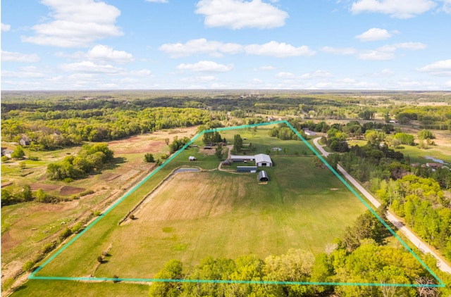 20842 Concord St NW, Elk River, MN 55330 - aerial view of sparsely populated area featuring property parcel outlined and a heavily wooded area