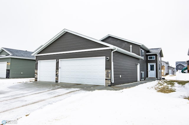 exterior space featuring a garage