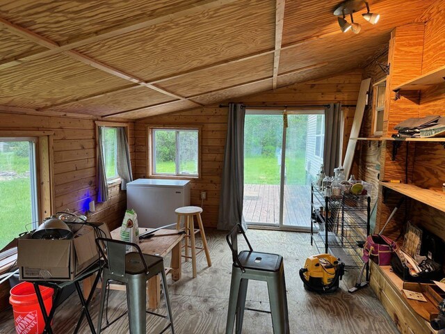 66156 County Road 132, Northome, MN 56661 - sunroom / solarium featuring vaulted ceiling and wooden ceiling