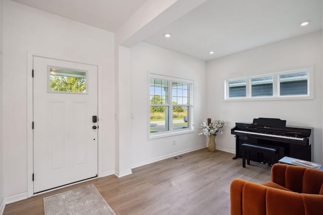 foyer featuring light wood-type flooring