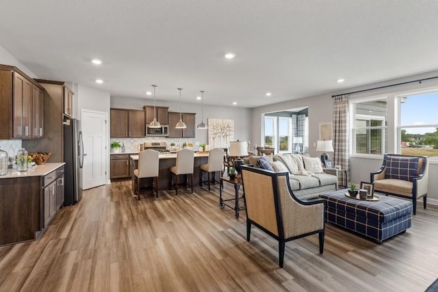 living room featuring hardwood / wood-style floors