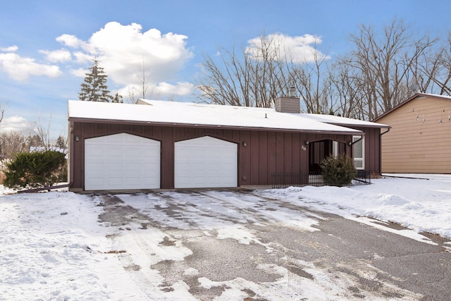 exterior space featuring a garage