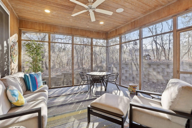 3529 Green Ridge Rd, Minnetonka, MN 55305 - sunroom / solarium featuring a ceiling fan, outdoor dining space, and an outdoor hangout area