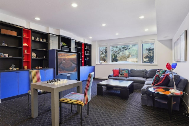 3529 Green Ridge Rd, Minnetonka, MN 55305 - rec room with carpet floors and recessed lighting