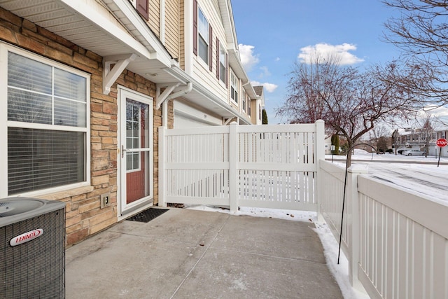 view of patio featuring central AC unit