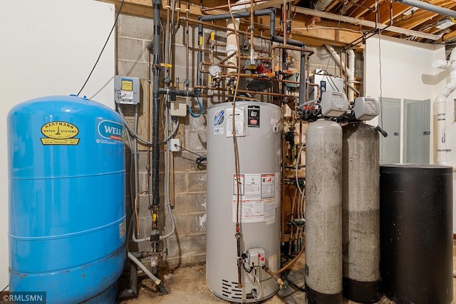 utility room featuring gas water heater