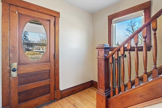 foyer featuring light hardwood / wood-style flooring