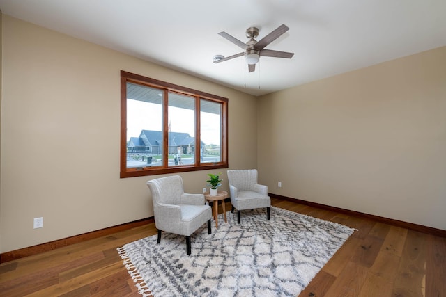 1018 Mahoe Way, Mankato, MN 56001 - sitting room with a ceiling fan and wood finished floors