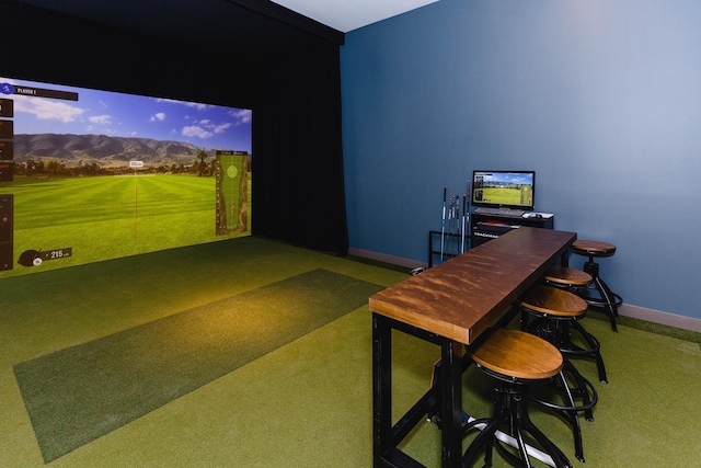 1018 Mahoe Way, Mankato, MN 56001 - game room featuring golf simulator and carpet