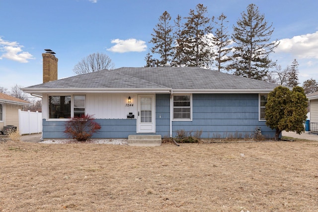 view of single story home