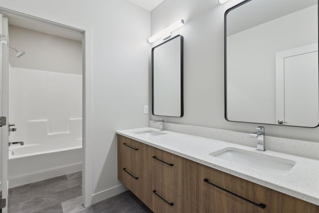 bathroom featuring vanity and shower / bathing tub combination