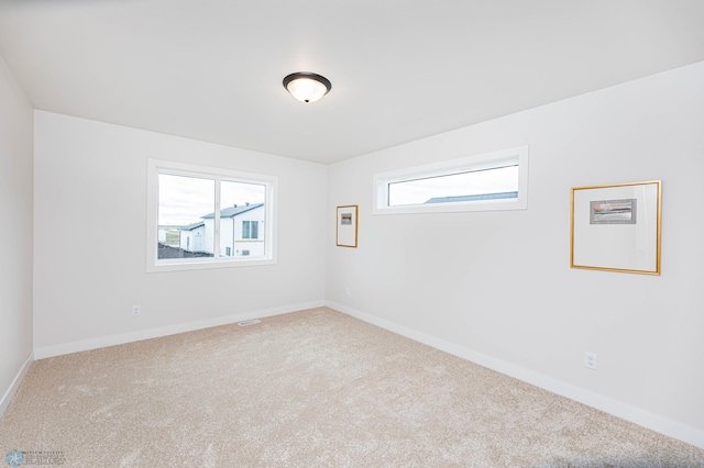 empty room featuring light carpet and a wealth of natural light