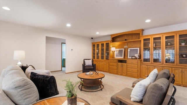 24455 Crocus St NW, Saint Francis, MN 55070 - living room featuring recessed lighting, baseboards, and light carpet
