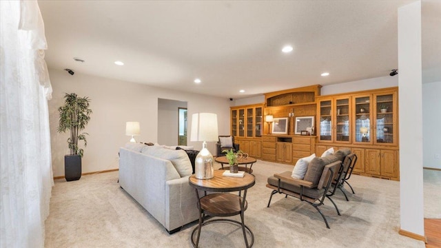 24455 Crocus St NW, Saint Francis, MN 55070 - living room with recessed lighting, baseboards, and light carpet