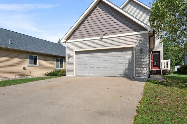 exterior space featuring a garage