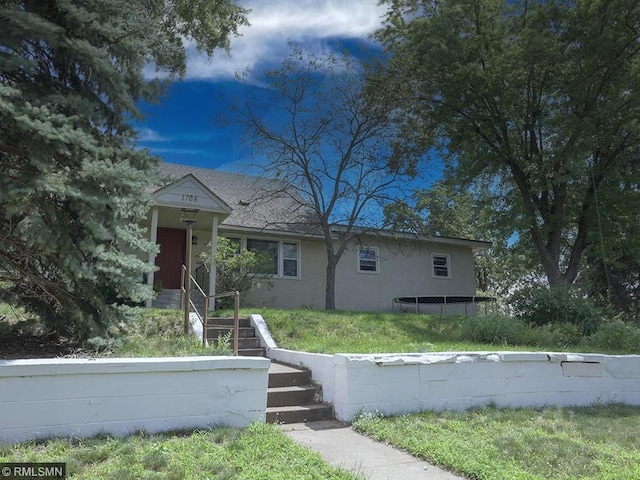 view of front of house featuring a trampoline