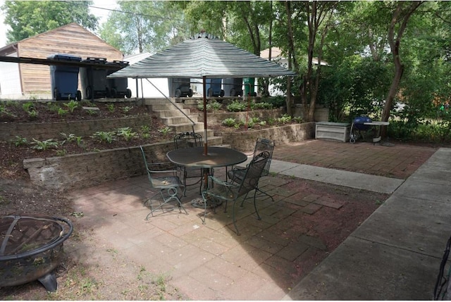 view of patio with a gazebo