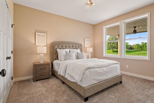 bedroom with carpet