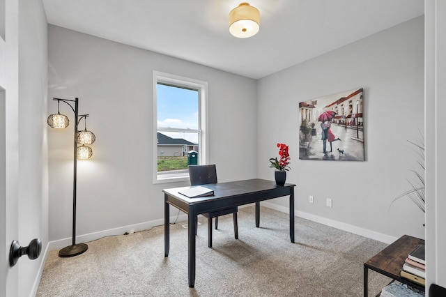 office space with carpet floors