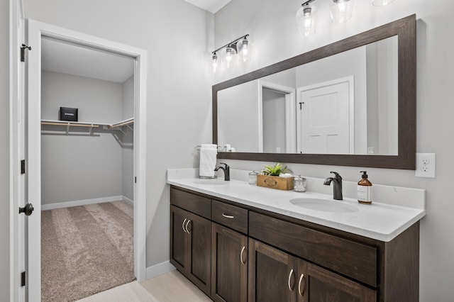 1242 Willowbrook Cir, Delano, MN 55328 - bathroom featuring double vanity and a walk in closet