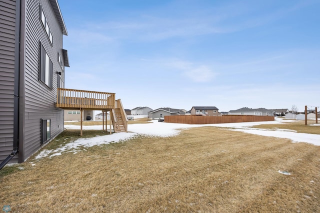 view of yard featuring a deck