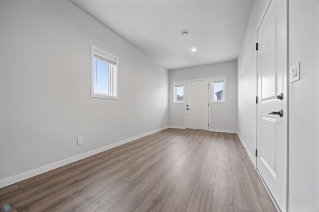 entryway with light wood-type flooring