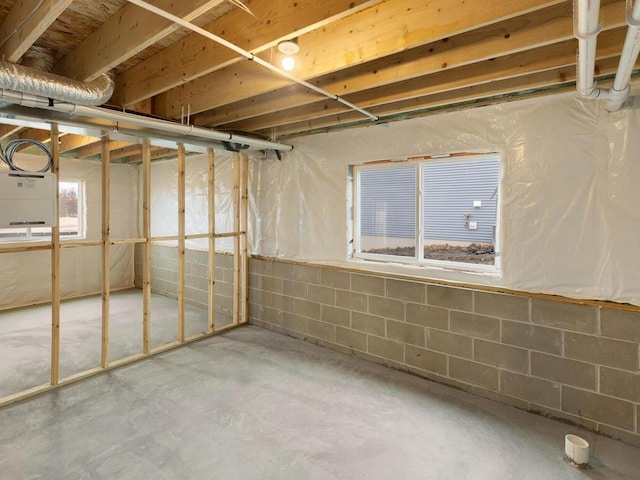 basement with plenty of natural light