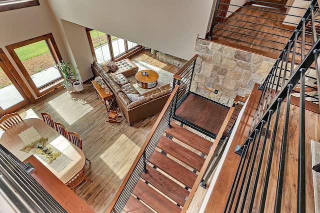 interior space with hardwood / wood-style flooring