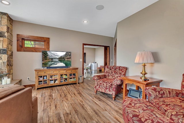 living room featuring light hardwood / wood-style floors