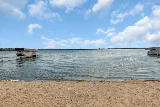 water view with a boat dock