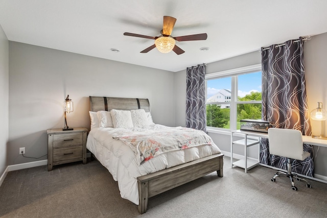 bedroom featuring ceiling fan