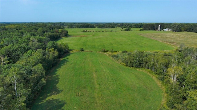 aerial view with a rural view