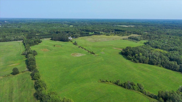 aerial view with a rural view