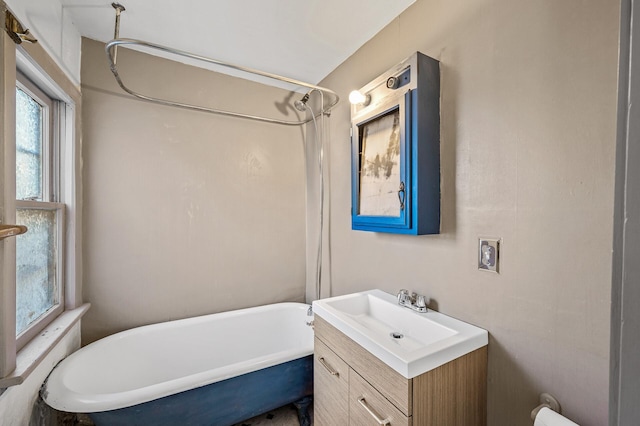 bathroom featuring a bath and vanity