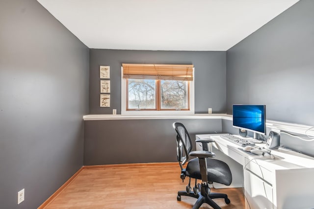 office featuring light hardwood / wood-style floors