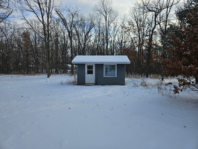 view of snow covered structure