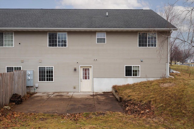 back of house with a patio area