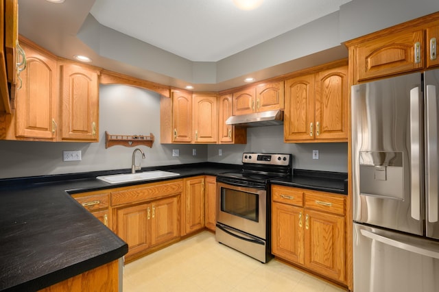 kitchen featuring sink and appliances with stainless steel finishes